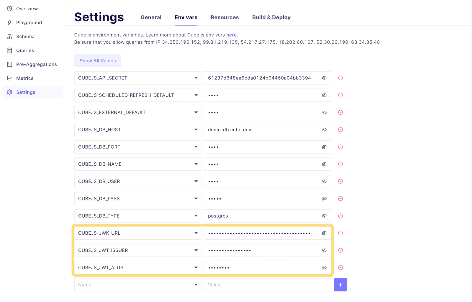 Configuring JWK authentication in a Cube Clpud deployment