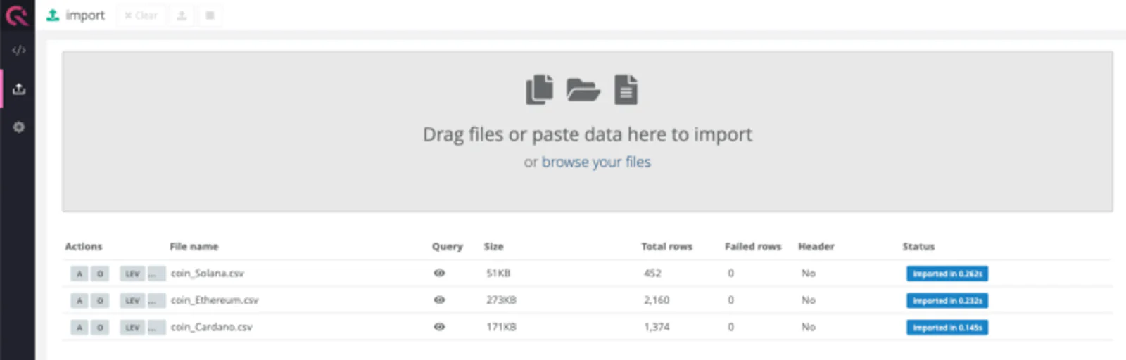 QuestDb Web Console