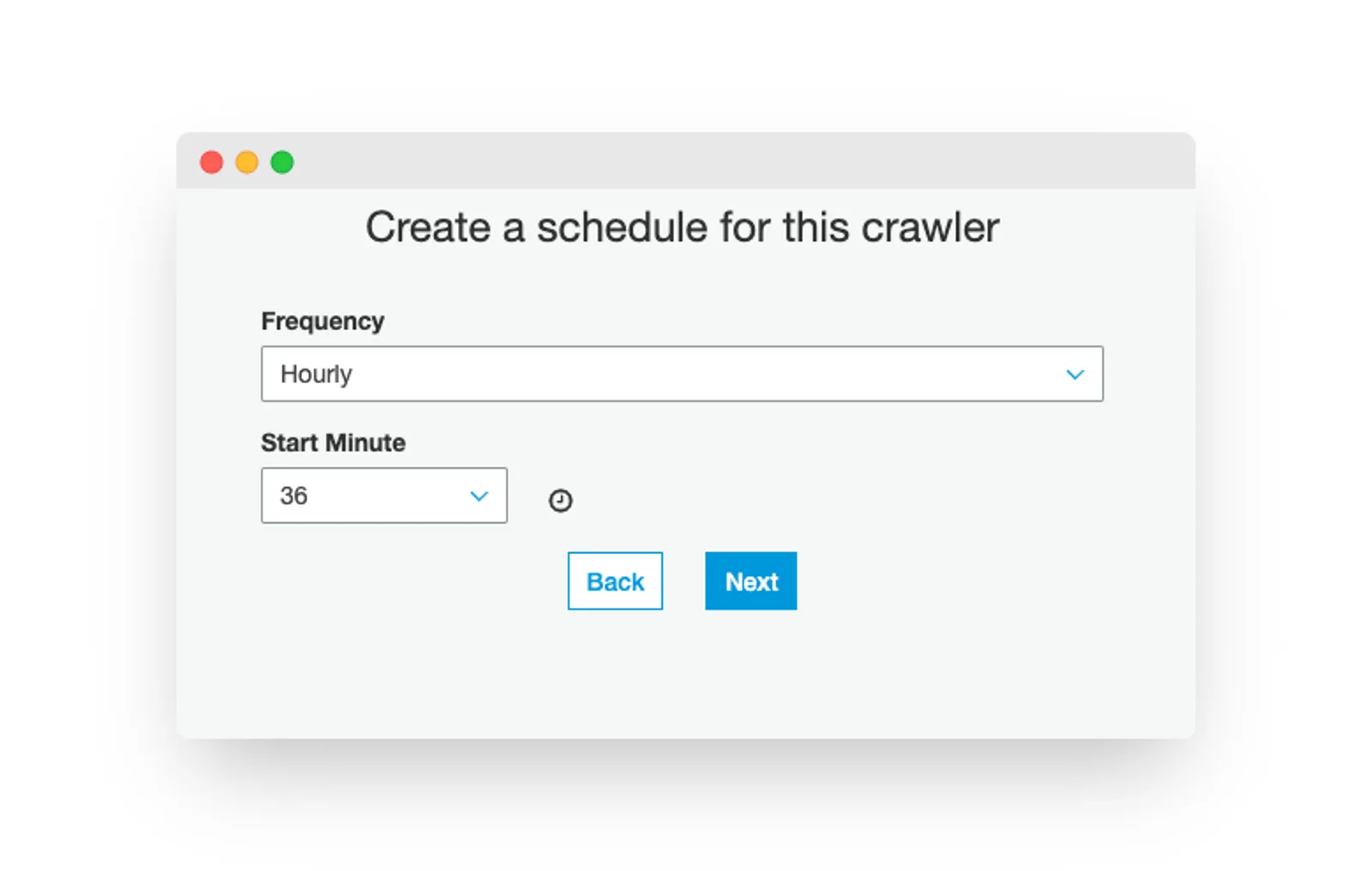 Configuring the crawler’s schedule