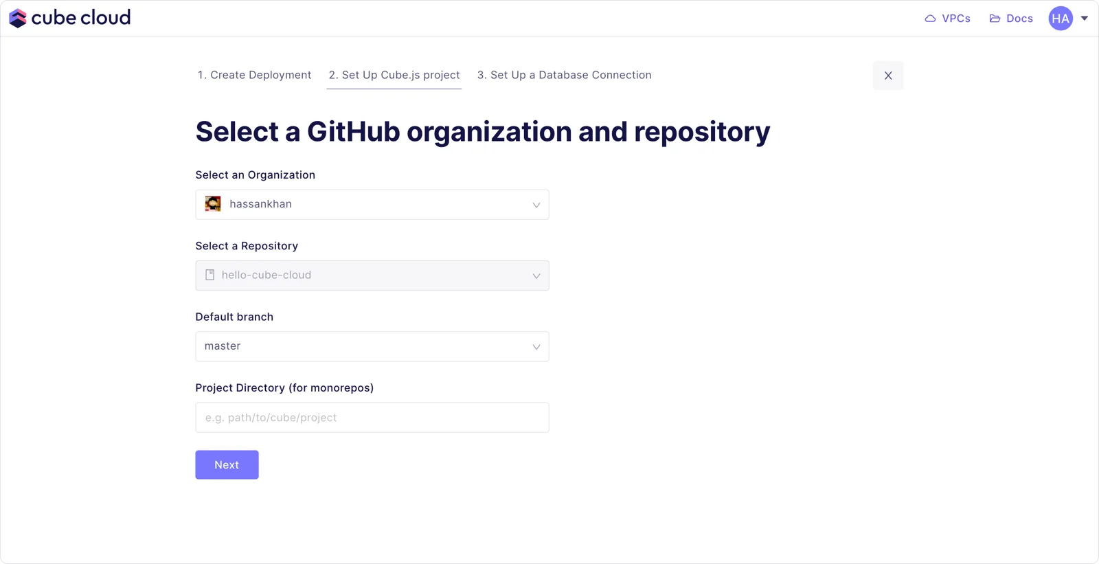 Connecting Cube Cloud to a GitHub repository