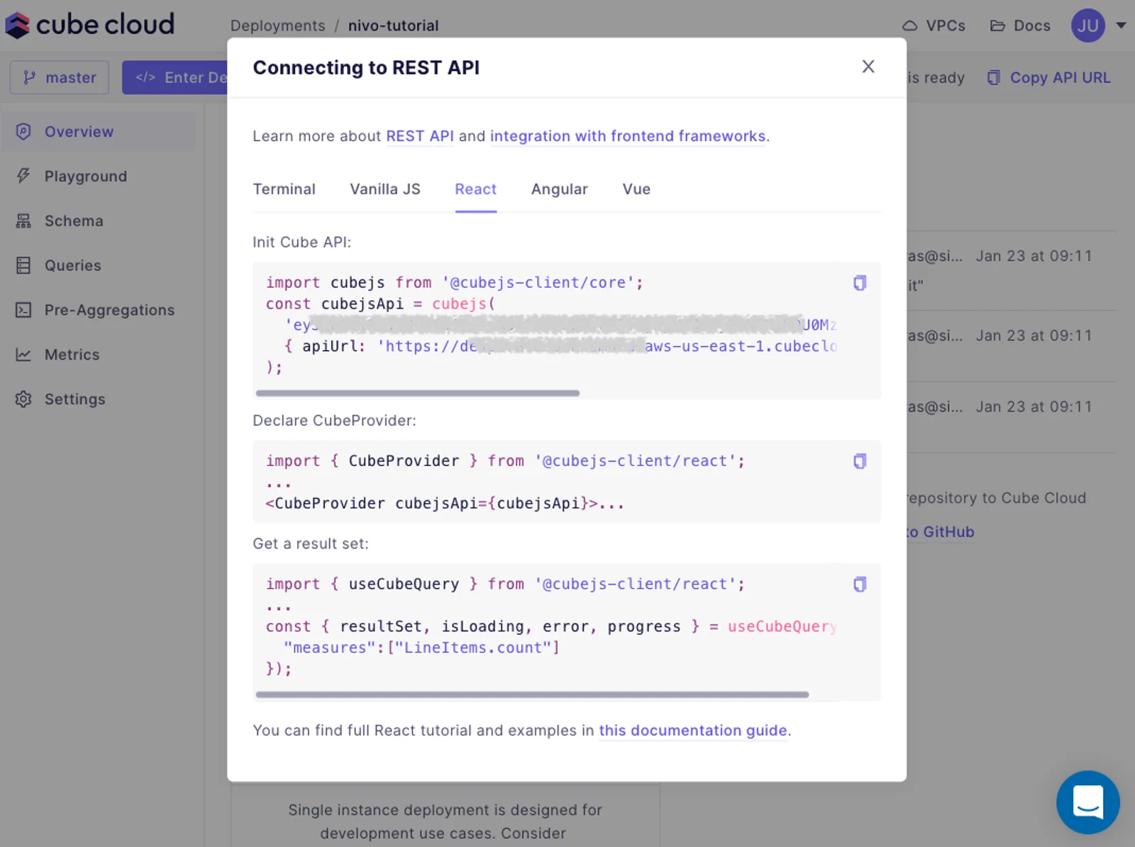 Connecting to REST API