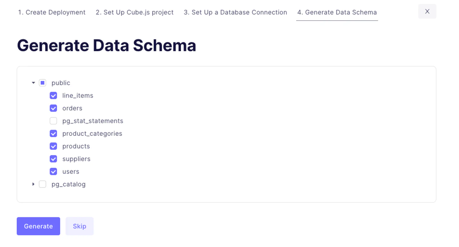 Generate Data Schema