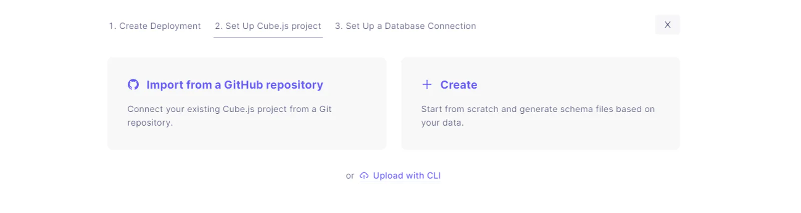 Cube cloud project setup