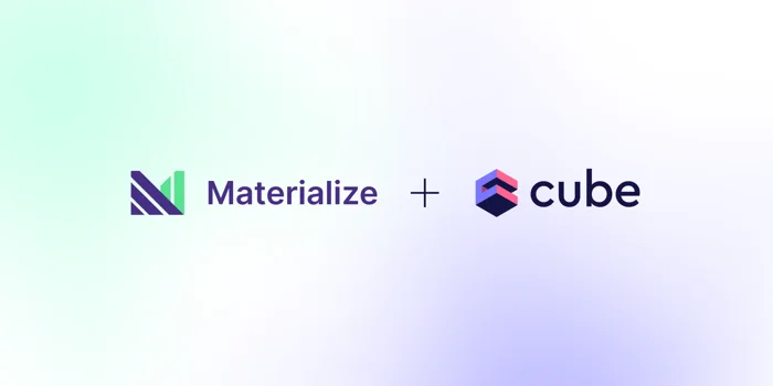 Cover of the 'Announcing the Cube integration with Materialize: Building real-time applications over data streams' blog post